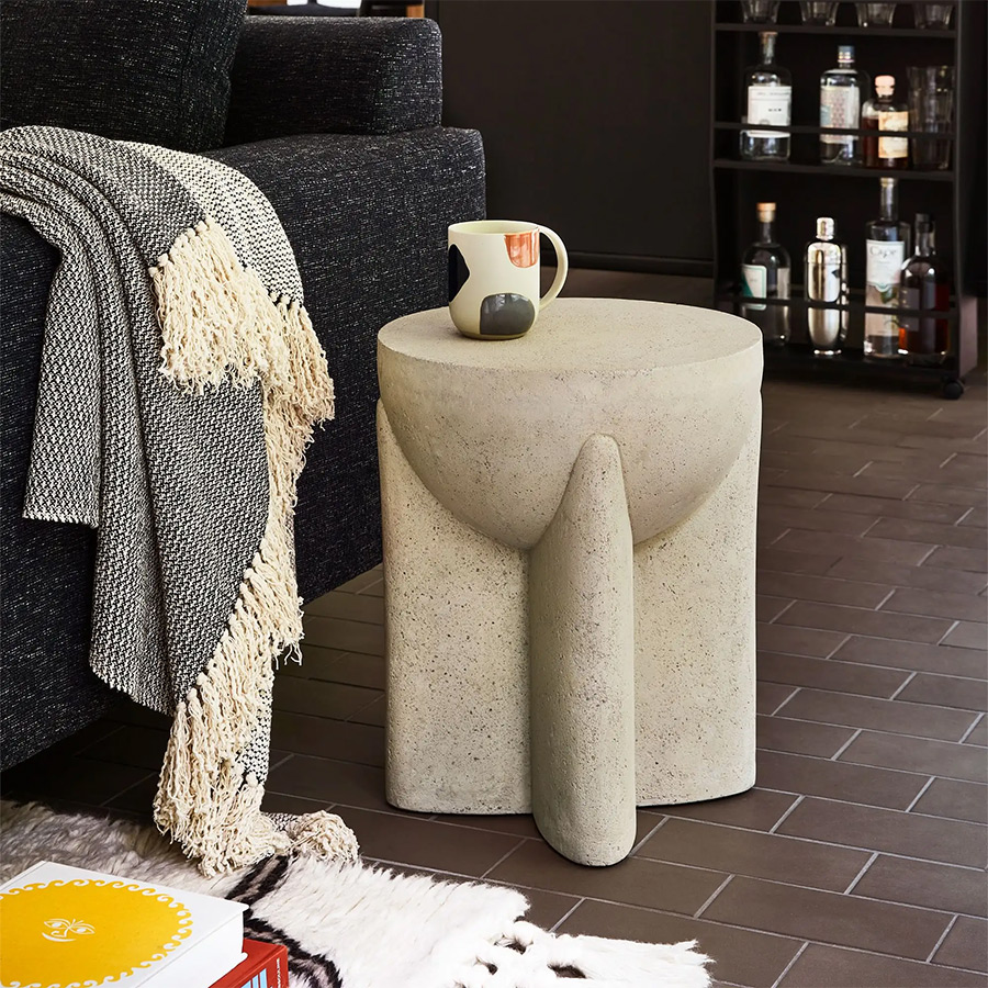 Couchtisch aus Kunststein im Mid-Century-Stil